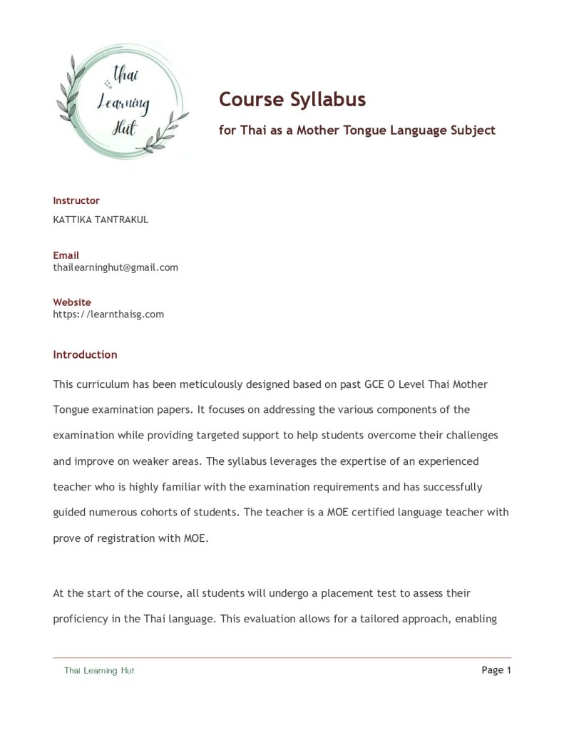 Course sylabus MTL Thai page 0001